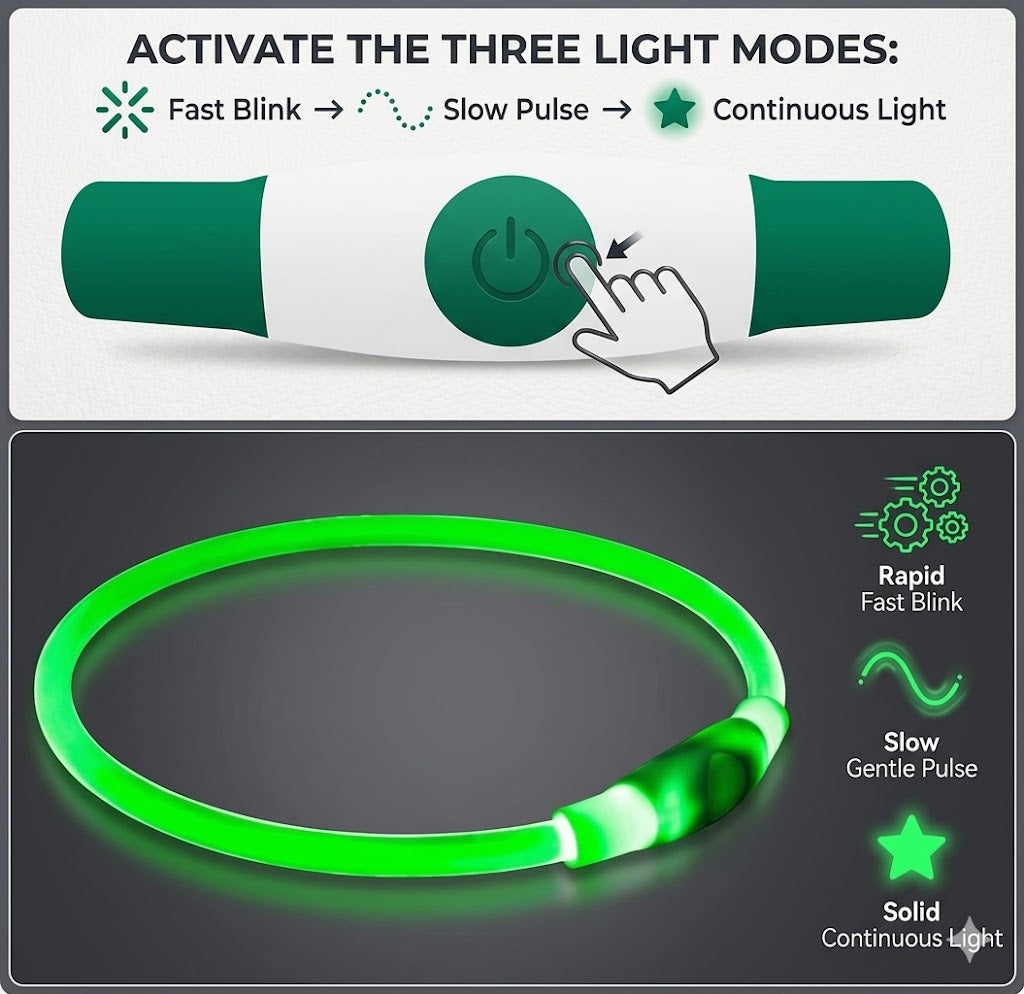 Led Dog Collar, BSEEN USB Rechargeable Flash Dog Necklace